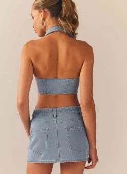 Peppermayo Exclusive Backstage Pass Denim Vest Top - Subdued Blue 10 Peppermayo Exclusive Backstage Pass Denim Vest Top - Subdued Blue -Peppermayo Shop 66e233ce1aab420990d69acd6e5e8766