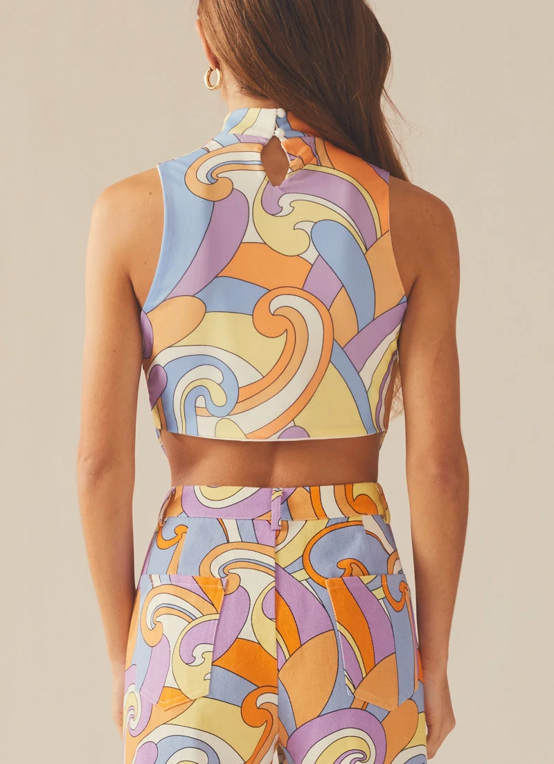 Peppermayo Exclusive Paradising Mesh Top - Retro Swirl 7 Peppermayo Exclusive Paradising Mesh Top - Retro Swirl - Image 5