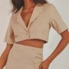 Peppermayo Exclusive New York City Cropped Blazer - Taupe -Peppermayo Shop 69292a6fef62411991c1a3a190916b3e