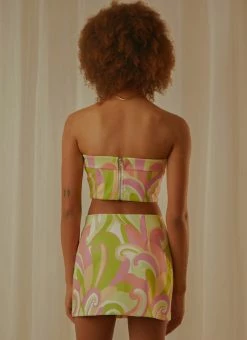 Peppermayo Exclusive Living In The 90s Bustier Top - Retro Swirl -Peppermayo Shop 6973078dc93c46e99939f2398ad478a0