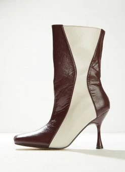 4TH & RECKLESS Tiffany Ankle Boot - Maroon And Cream -Peppermayo Shop 7067148dc25e4b84a10cca9d33cab63e