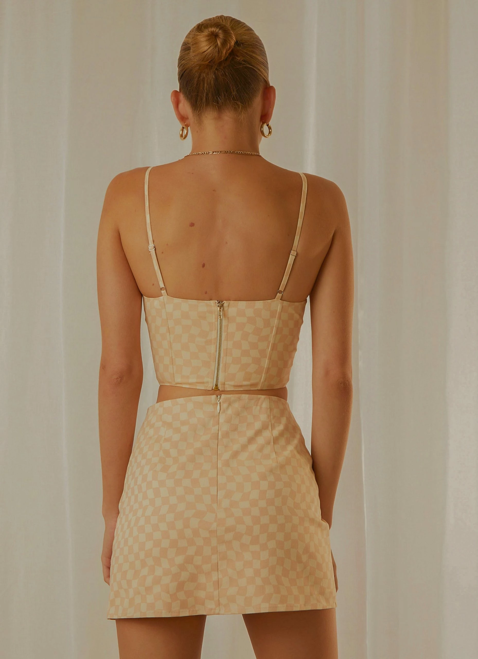 Peppermayo Exclusive Sunday Girl Bustier Crop - Neutral Check 7 Peppermayo Exclusive Sunday Girl Bustier Crop - Neutral Check - Image 5