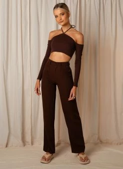Peppermayo Exclusive Set The Tone Suit Pants - Chocolate