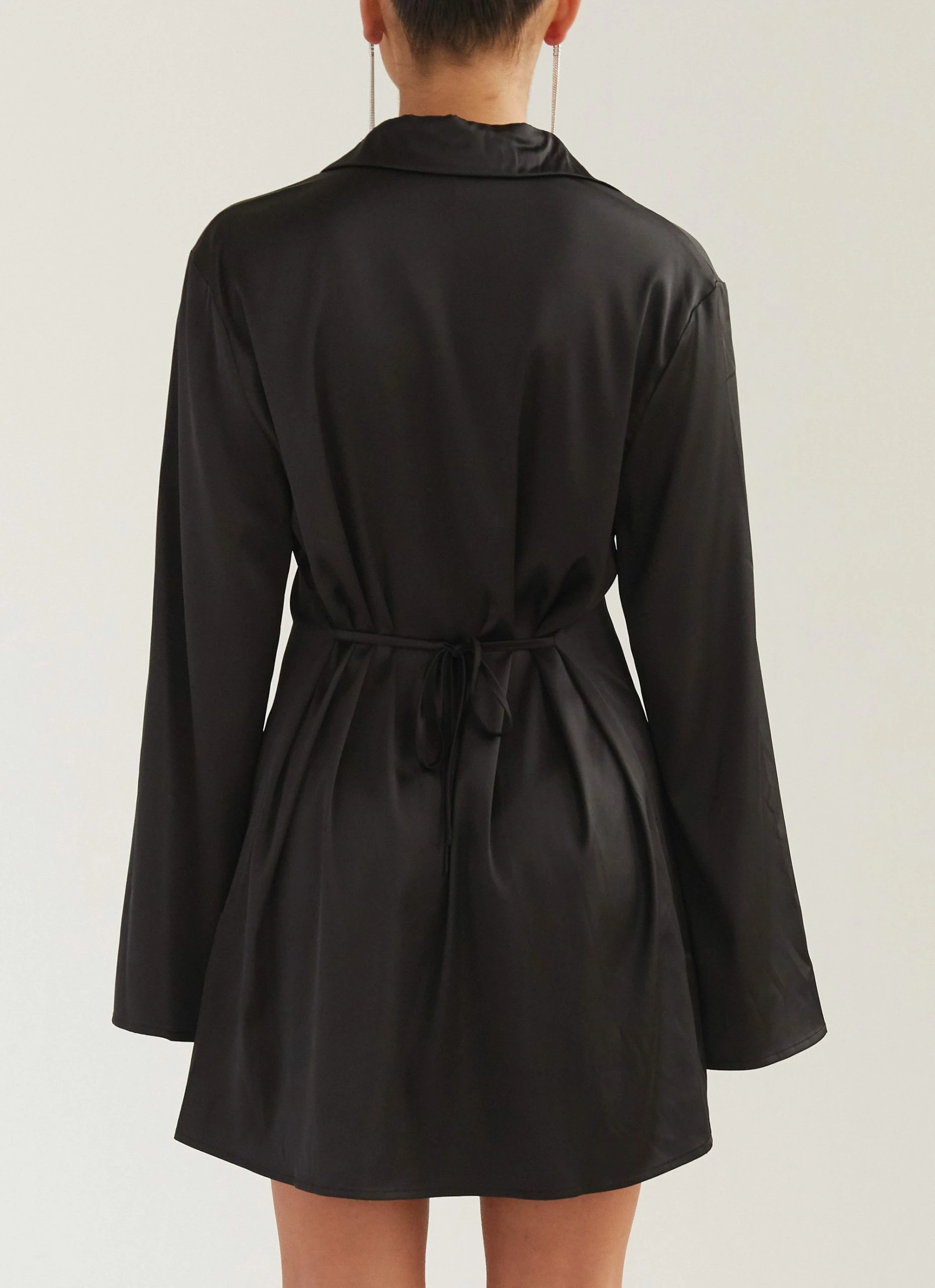 Silk X Peppermayo Draped In Bliss Satin Shirt Dress - Shadow 9 Silk X Peppermayo Draped In Bliss Satin Shirt Dress - Shadow - Image 7