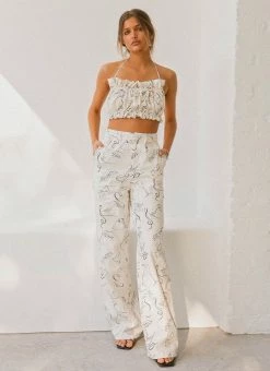 Peppermayo X Rikki Day Mercato Linen Crop Top - Aperitivo -Peppermayo Shop 781c1fa314be41d480ad72f786bf754b