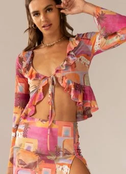 Peppermayo Exclusive Sweet And Sultry Tie Top - Sunset Building