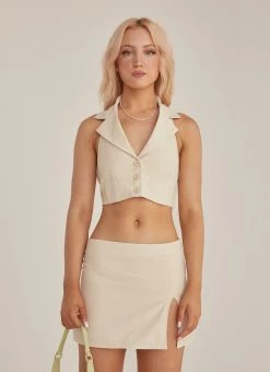 Riley Hubatka X Peppermayo Trend Set Vest Top - Creme -Peppermayo Shop 7d7d8025522c4566bf41c1e6d64674f8