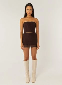 Peppermayo Exclusive Abbie Bustier - Chocolate Monogram -Peppermayo Shop 7dd491376a1546a99171a96d4c91f731