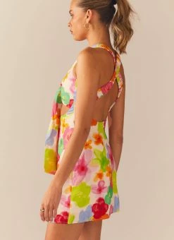 Peppermayo Exclusive Read The Room Linen Mini Dress - Blurred Blossom -Peppermayo Shop 7e383c734735491f96dd719e4263600b