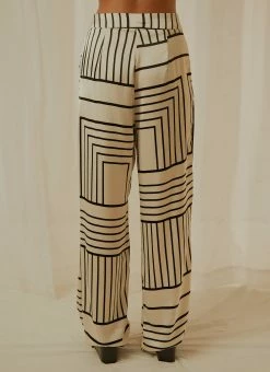 4TH & RECKLESS Norma Trouser - Black And White -Peppermayo Shop 84e29403de6144b3a9d23011032215ee
