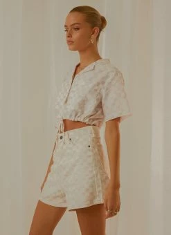 Cools Club Safari Tie Top - Pink Checker -Peppermayo Shop 84f467a961574992b34566003e43d91f