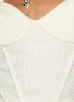 Peppermayo Exclusive Jaide Organic Cotton Rib Corset Top - Ivory -Peppermayo Shop 86417ffb78484184ac53d68486b6b722