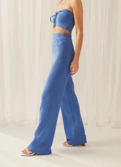 Peppermayo Exclusive Deep Water Knit Pants - Sky Blue -Peppermayo Shop 86c0217a87134f95bbe76b33ea55b4cd