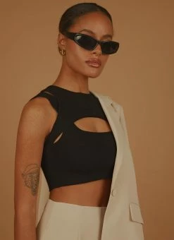 Peppermayo Exclusive Gigi Girl Knit Crop - Black