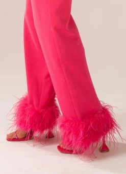 Peppermayo Exclusive Shake It Off Feather Pants - Magenta -Peppermayo Shop 8792bc9e3cd642e1a7f62d052e38aa5b