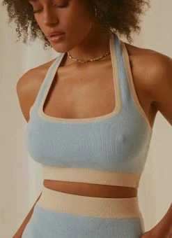 Peppermayo Exclusive Sunday Morning Knit Halter - Baby Blue