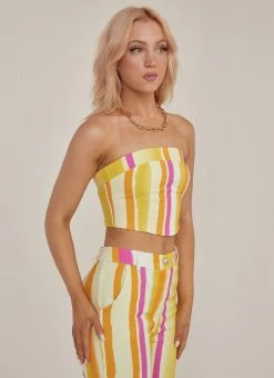 Riley Hubatka X Peppermayo Refreshments Bustier Top - Sunset Stripe -Peppermayo Shop 8e3710099f11439985469acc659dc753