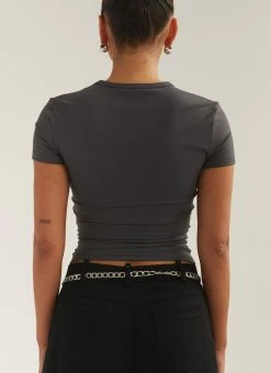 Silk X Peppermayo Solidify Me Baby Tee - Gunmetal Grey -Peppermayo Shop 8ebec8ce076e42e1a1fae8a86a06b8eb