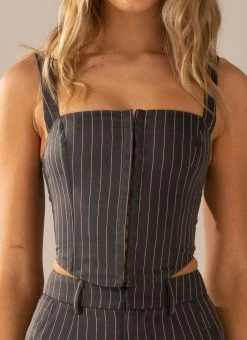 Peppermayo Exclusive Mia Suit Bustier - Charcoal -Peppermayo Shop 8f309323708442febbe1ff2701a47fa3