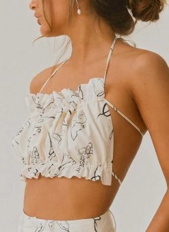 Peppermayo X Rikki Day Mercato Linen Crop Top - Aperitivo -Peppermayo Shop 97a586ad8a564caa87ccf3f4203bf8fe