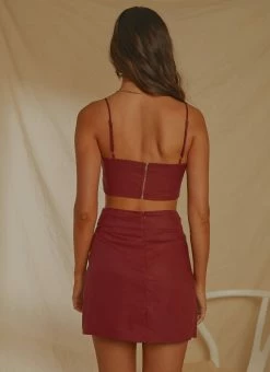 Peppermayo Exclusive Island Nights Crop Top - Burgundy -Peppermayo Shop 97da0b8d67264d95a09afdcc84b7b6fa