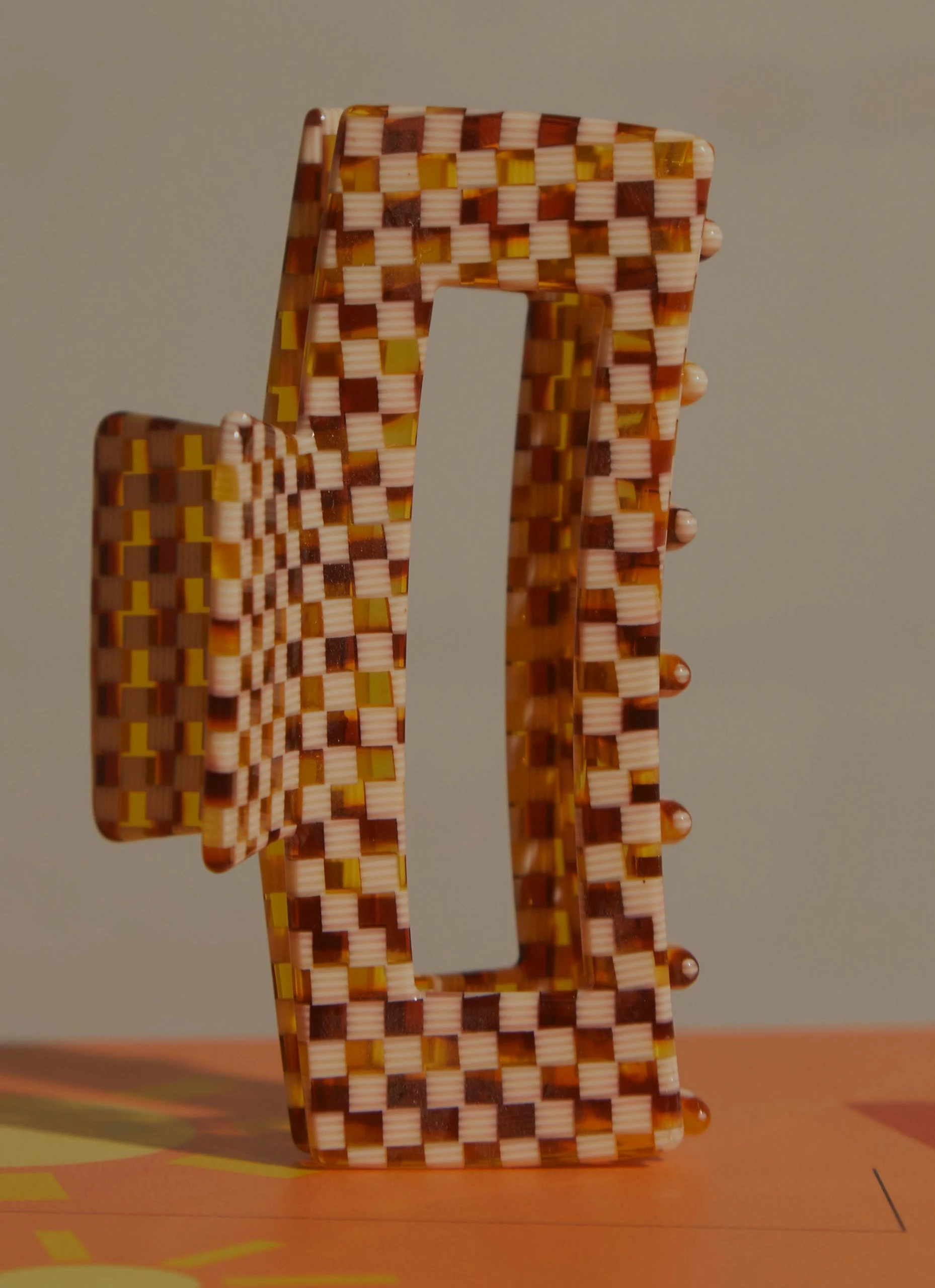 Peppermayo Alba Hair Clip - Yellow Check 5 Peppermayo Alba Hair Clip - Yellow Check - Image 3