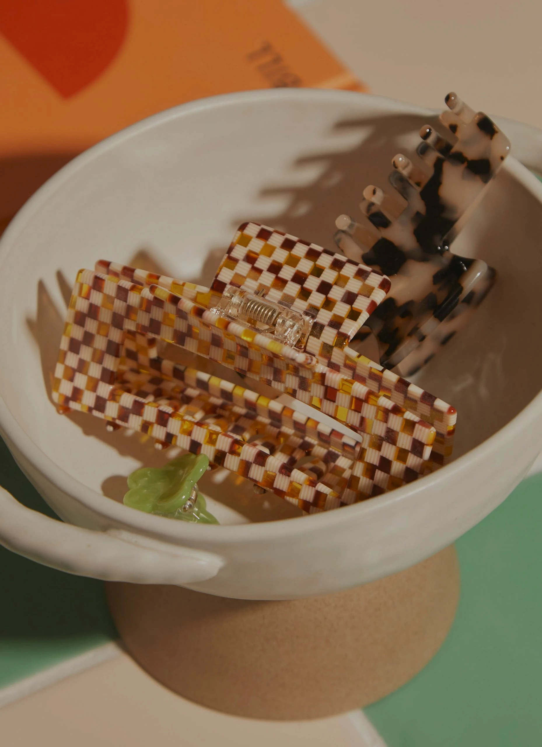 Peppermayo Alba Hair Clip - Yellow Check 3 Peppermayo Alba Hair Clip - Yellow Check