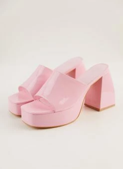 Cult Avenue Saint Jean Platform Mule Heel - Baby Pink -Peppermayo Shop BadHabits Products3