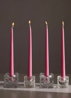 Candle Co Moreton Eco Taper Candle Pack Of 4 - Rose Pink
