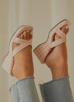 Cult Avenue Bettina Mule - Bubblegum Gingham -Peppermayo Shop Cult Ave 3