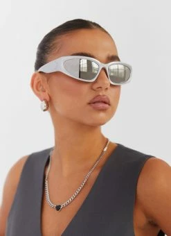 Silk X Peppermayo Cyber Hacker Sunglasses - Silver