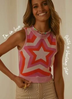 Peppermayo Exclusive Celestial Knit Crop - Pink