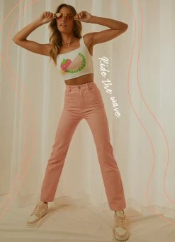 Peppermayo Exclusive Electric Avenue Pants - Pink Wave