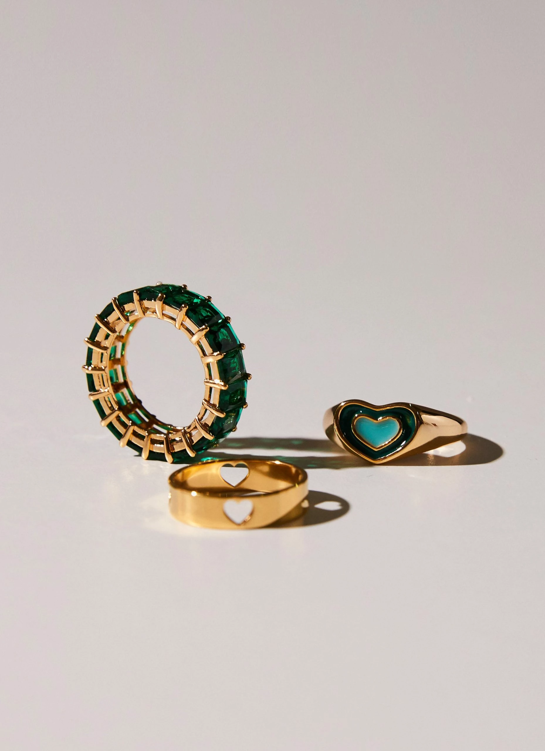 Riley Hubatka X Peppermayo A Fairytale Ring Set - Gold And Green 4 Riley Hubatka X Peppermayo A Fairytale Ring Set - Gold And Green - Image 2
