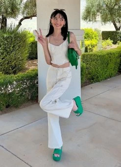 Riley Hubatka X Peppermayo Sundown Vibes Drill Bustier - Ivory