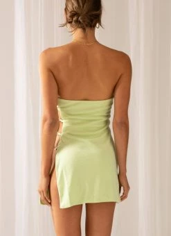 Peppermayo Exclusive Sun Swept Terry Dress - Lime Green -Peppermayo Shop Leilani Ecom 417