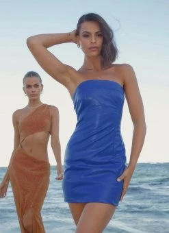 Peppermayo Exclusive Marbella Tube Dress - Cobalt PU