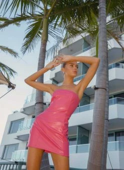 Peppermayo Exclusive Marbella Tube Dress - Magenta PU -Peppermayo Shop Midnight soiree ECOM CROPS 144