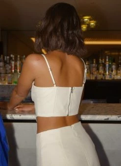 Peppermayo Exclusive Natalia Bustier Top - Ivory -Peppermayo Shop Midnight soiree ECOM CROPS 19