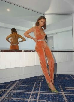 Peppermayo Exclusive Villa Vera Jumpsuit - Tangerine -Peppermayo Shop Midnight soiree ECOM CROPS 215