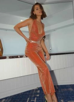 Peppermayo Exclusive Villa Vera Jumpsuit - Tangerine -Peppermayo Shop Midnight soiree ECOM CROPS 216