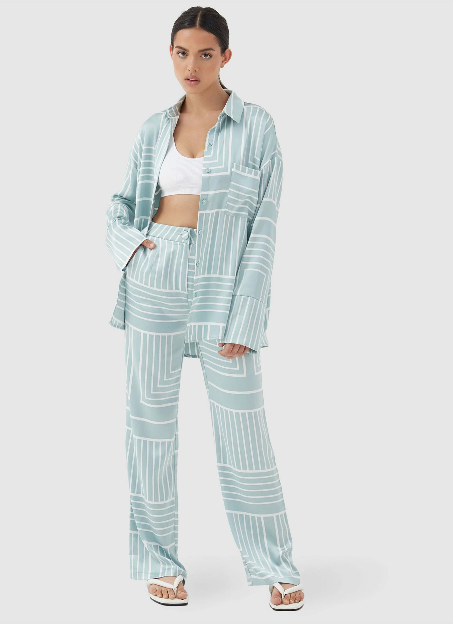 4TH & RECKLESS Norma Trouser - Sage Print 5 4TH & RECKLESS Norma Trouser - Sage Print - Image 3