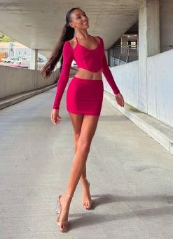 Peppermayo Exclusive Sienna Mesh Halter Top - Magenta