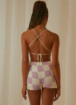 Peppermayo Exclusive Cancun Crochet Halter Top - Lilac Check -Peppermayo Shop Peppermayo Jenaya 7.2.22 P1 20