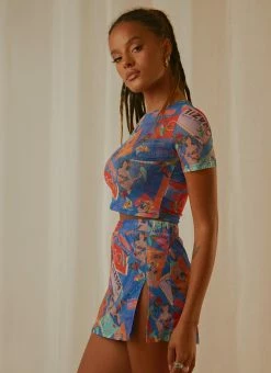 Peppermayo Exclusive Locals Only Mesh Baby Tee - Postcard Travels -Peppermayo Shop Peppermayo Jenaya 7.2.22 P1 32