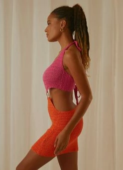Peppermayo Exclusive Jet Set Crochet Mini Dress - Sunrise -Peppermayo Shop Peppermayo Jenaya 7.2.22 P1 8