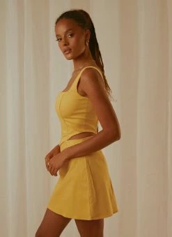 Peppermayo Exclusive Pastel Skies Bustier Top - Mango -Peppermayo Shop Peppermayo Jenaya 7.2.22 P2 37