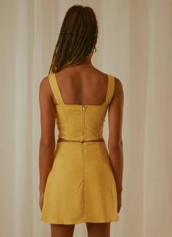 Peppermayo Exclusive Pastel Skies Bustier Top - Mango -Peppermayo Shop Peppermayo Jenaya 7.2.22 P2 38