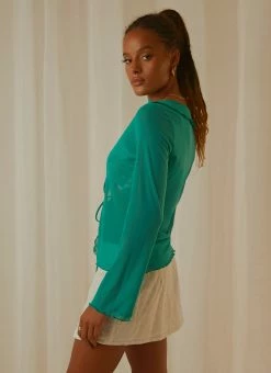 Peppermayo Exclusive Parisian Balcony Tie Top - Jade Green -Peppermayo Shop Peppermayo Jenaya 7.2.22 P3 18