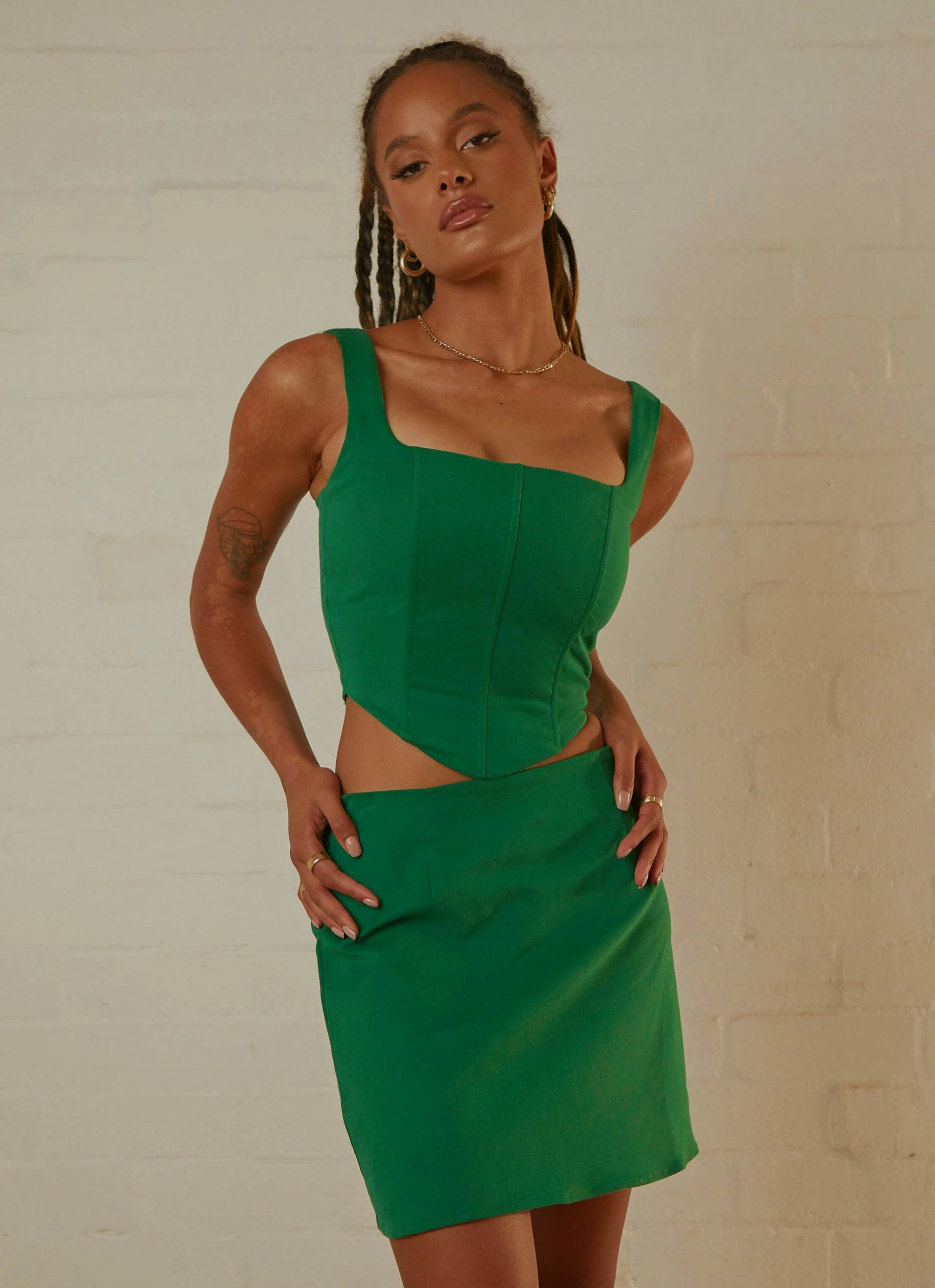 Peppermayo Exclusive Pastel Skies Bustier Top - Jade Green 4 Peppermayo Exclusive Pastel Skies Bustier Top - Jade Green - Image 2